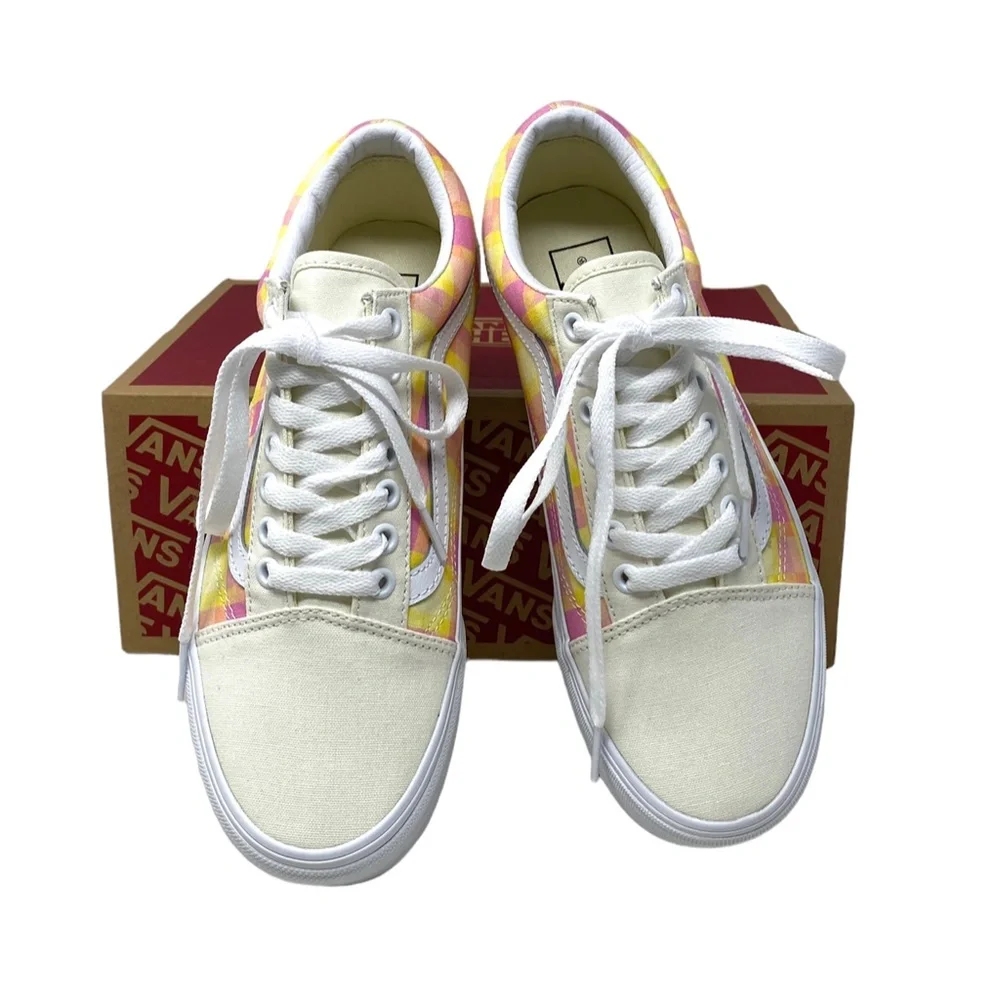 VANS Old Skool Platform Shoes Plaid Multi Sneakers Canvas Women Size VN0A7Q5MGBX